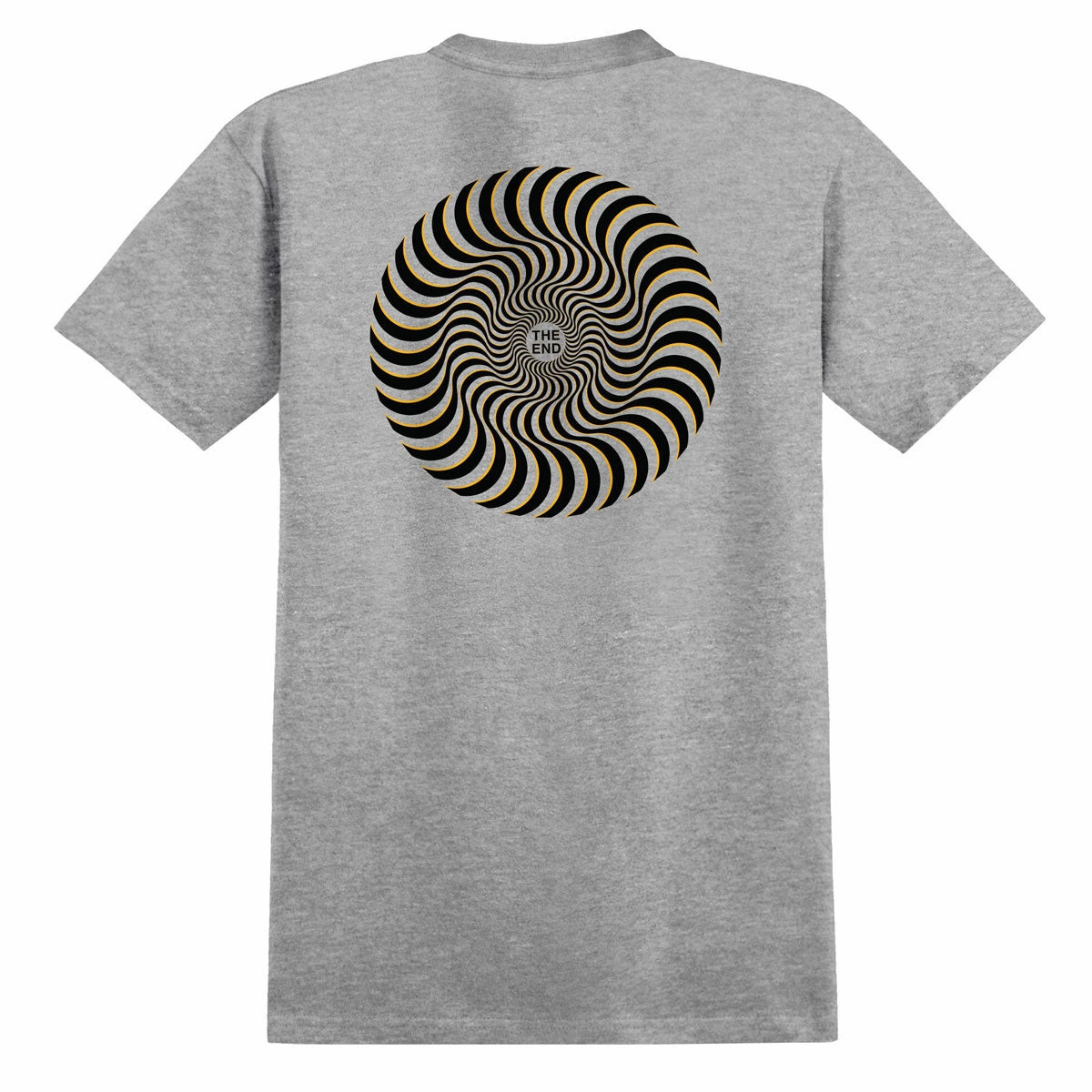 Retro Fashion Spitfire Youth Classic Swirl Overlay T-Shirt - Sport Grey/Black/Gold Prints Wool Garments