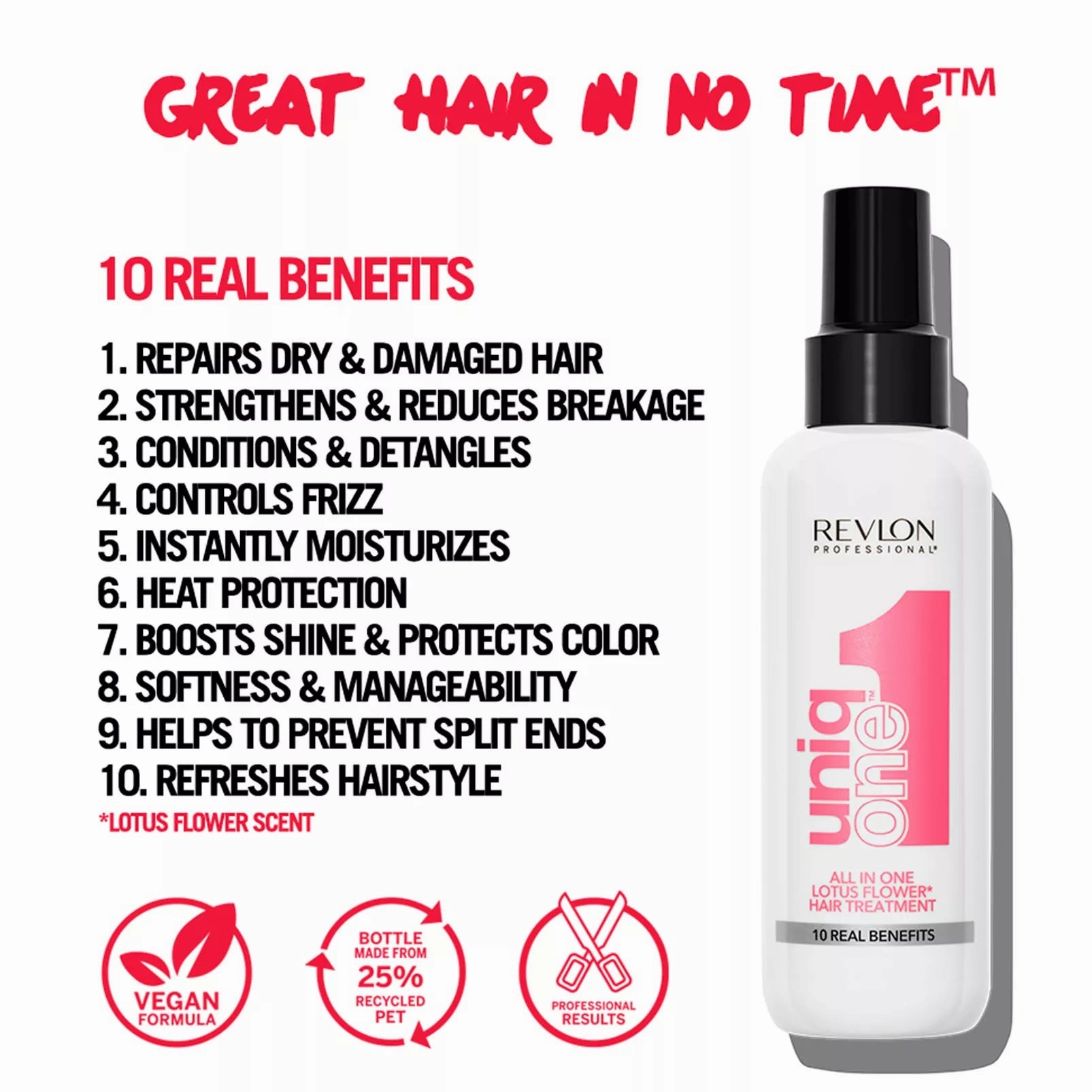 REVLON UNIQONE?All In One Leave-In Hair Treatment Lotus Flower Fragrance