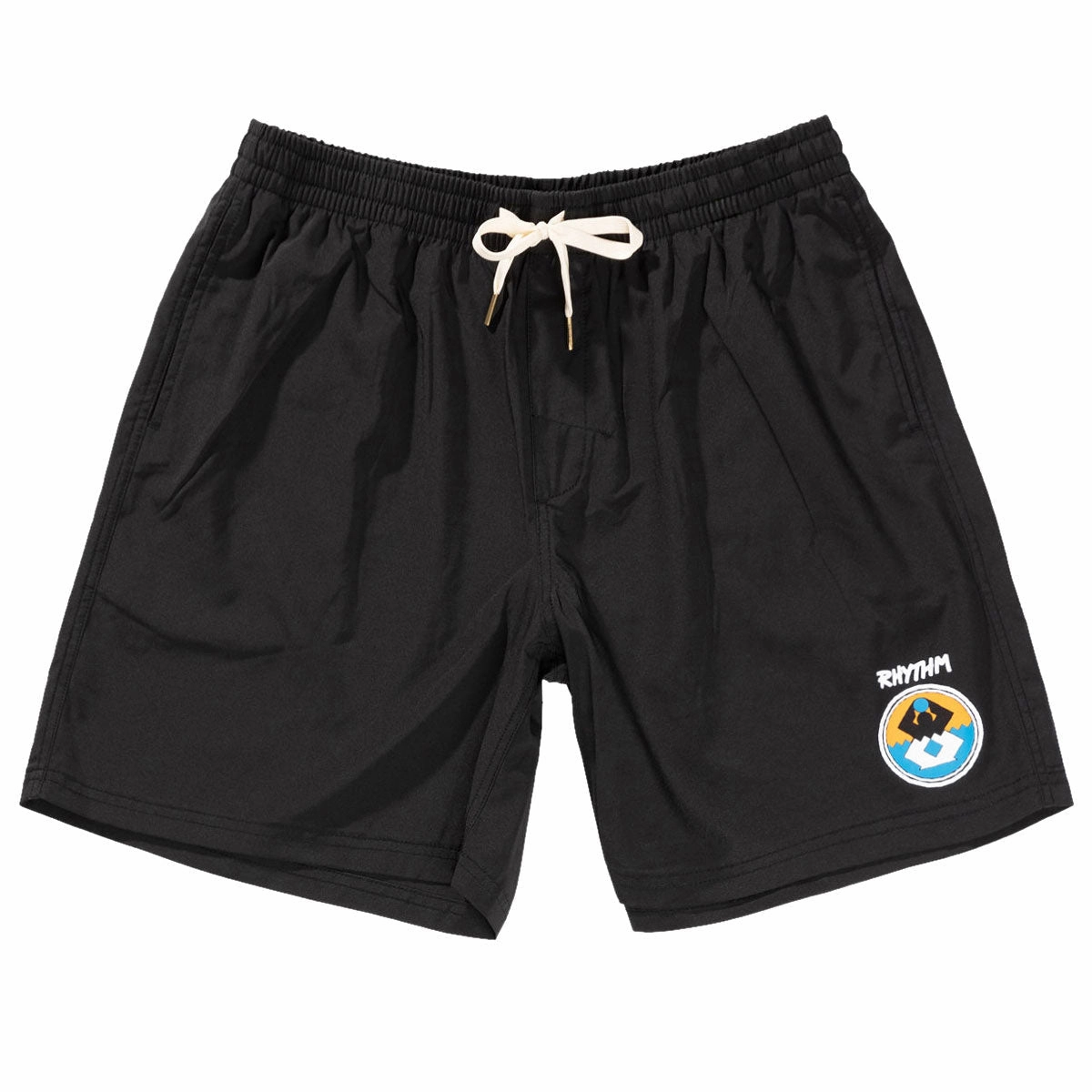 Rhythm Channel Beach Shorts - Black CDs Tape
