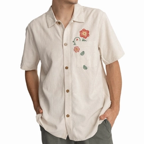 Rhythm Flower Embroidery Shirt - Natural 2025 Envelopes Printers