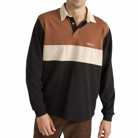 Rhythm Hayes Long Sleeve Rugby Polo Shirt - Black Ink Cartridges Coins