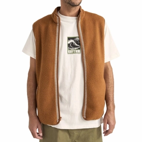Rhythm Marco Sherpa Vest - Tobacco Patio Furniture Beachwear