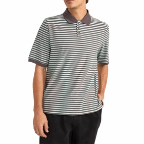 Rhythm Stripe Polo Shirt - Charcoal Tape Groceries