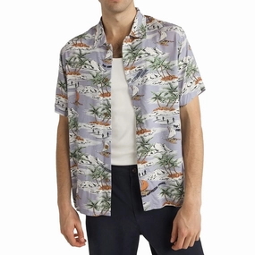 Rhythm Tropical Shirt - Mist Embroidered Details Online Shopping