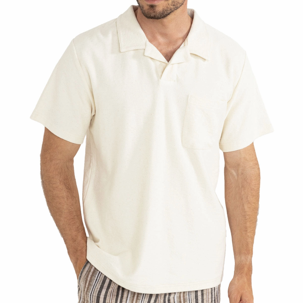 Rhythm Vintage Terry Polo Shirt - Natural 2025 Invitations Sports Balls