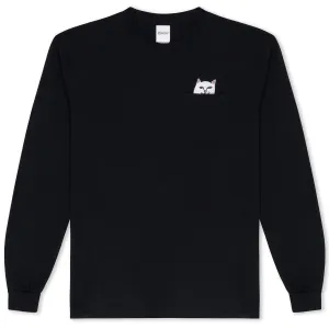 RIPNDIP Lord Nermal Pocket Long Sleeve T-Shirt - Black/White Gluten-Free Safety Equipment