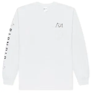 RIPNDIP Lord Nermal Pocket Long Sleeve T-Shirt - White Footwear Basics Cameras