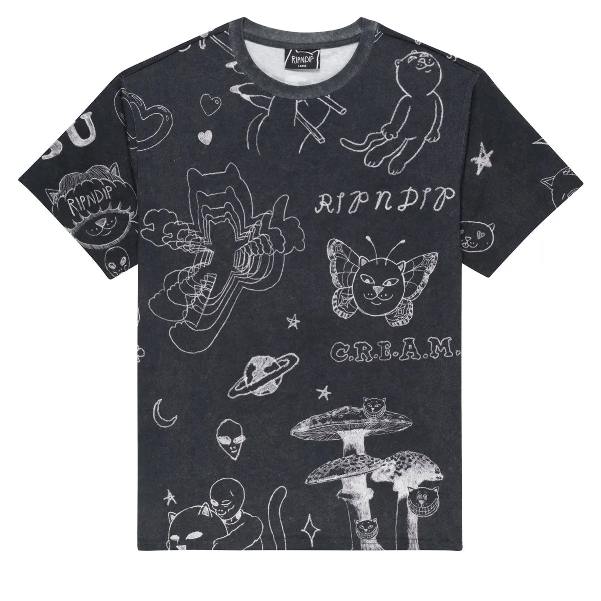 RIPNDIP Nermal Domination T-Shirt - Black Wash Party Favors Tools