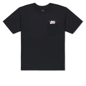 RIPNDIP Nermal Loves Pocket T-Shirt - Charcoal Heather Medical Uniforms Tablets
