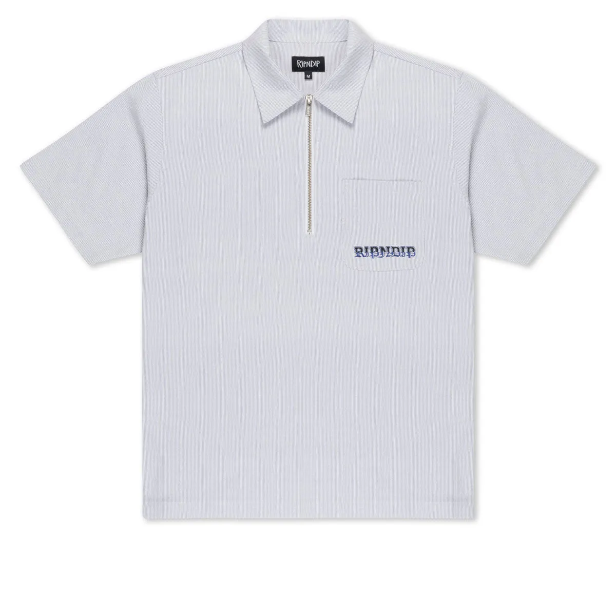 RIPNDIP Rich Spirit Quarter Zip Shirt - Light Blue Suede Accessories Rompers
