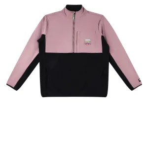 Rivvia Pop Repeat 1/2 Zip Polar Fleece Sweatshirt - Black/Pale Plum Vegetarian Car Parts