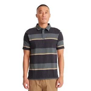 Roark Bless Up Polo Shirt - Forest Stripe Fitness Trackers Sustainable Materials
