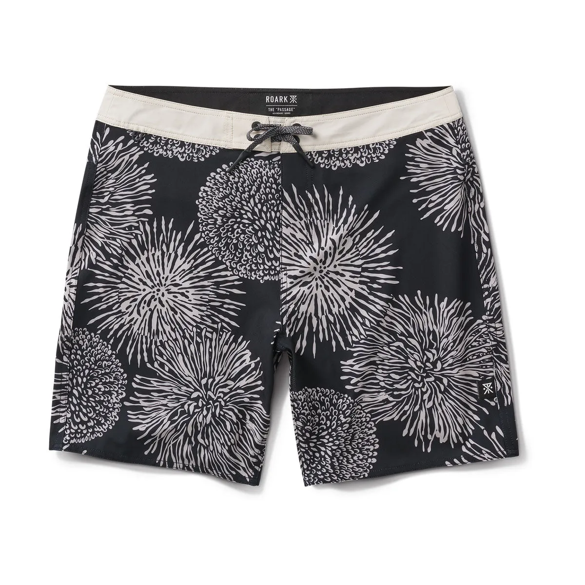 Roark Passage Boardshorts - Black Floral Meal Replacement Shakes Trailer Parts