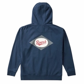 Roark Diamond Script Fleece Hoodie - Navy Stationery Education