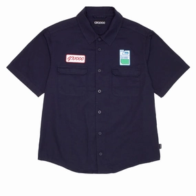 Role-Playing Games GX1000 Fertilizer Button Down Shirt - Dark Blue Janitorial Supplies