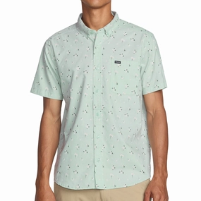RV Supplies RVCA Thatll Do Print Shirt - Green Tea Linen Apparel