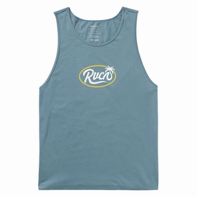 RVCA Frond Script Tank Top - Vintage Navy Headphones Health Monitors