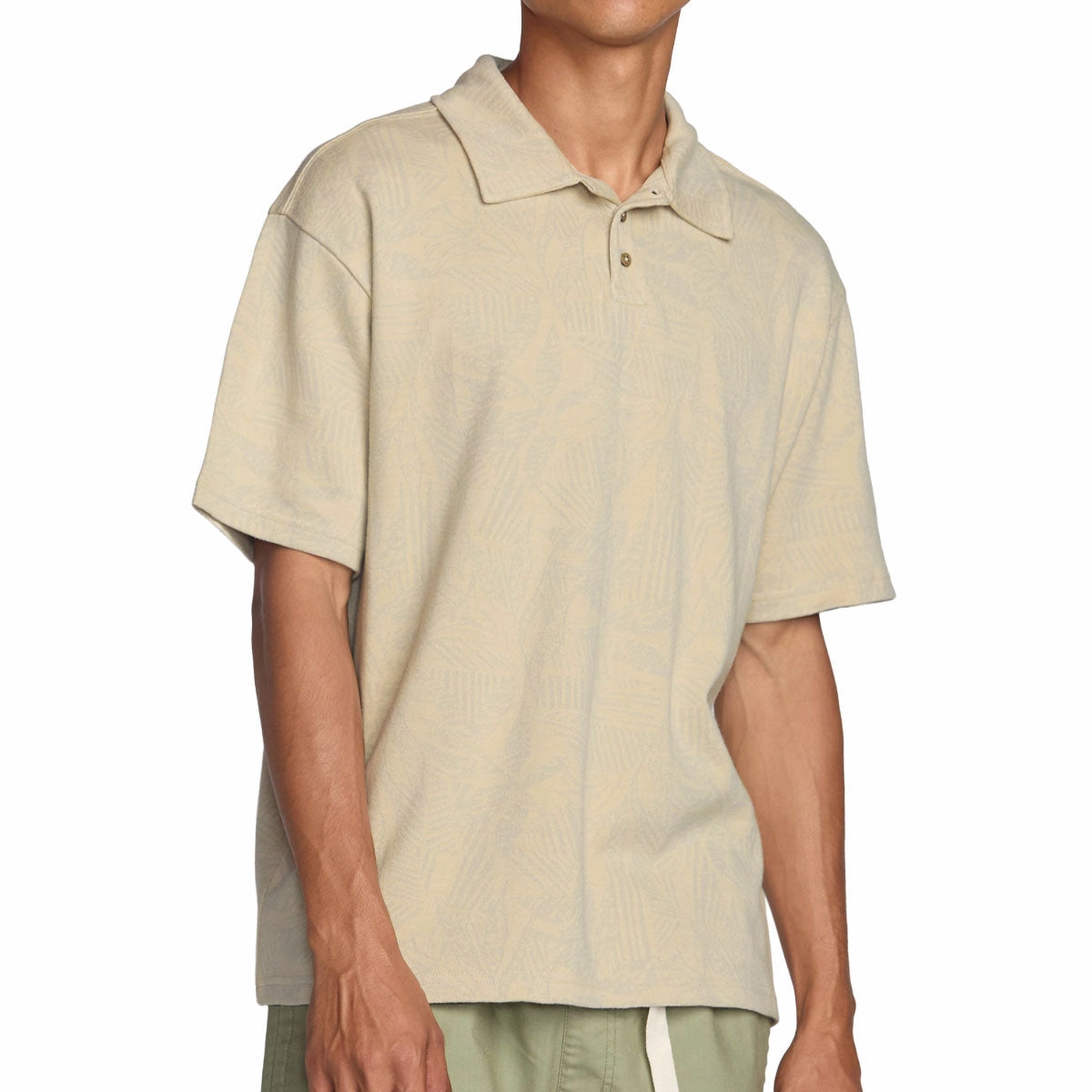 RVCA Leaf Lines Polo Shirt - Ceramic Graphic Design Snacks