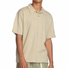 RVCA Leaf Lines Polo Shirt - Ceramic Graphic Design Snacks