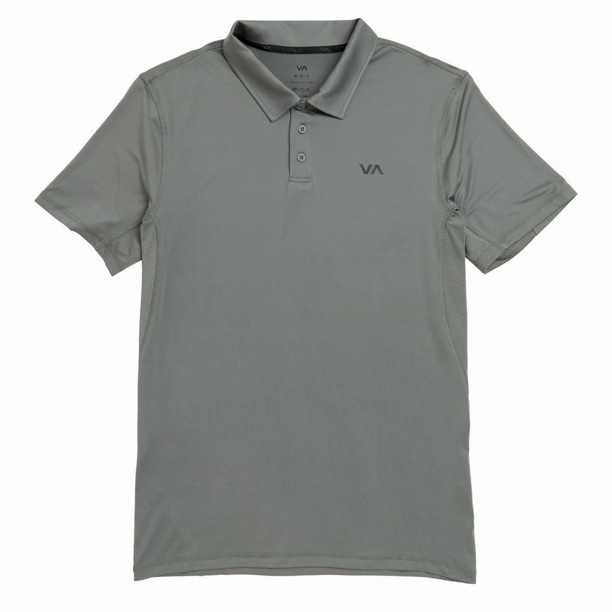 RVCA Sport Vent Polo Shirt - Sage Leaf Batteries Basketball Cards