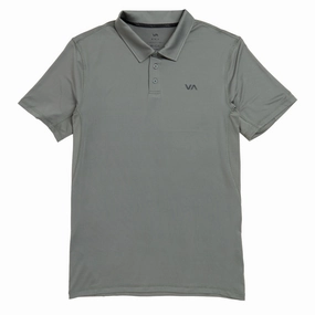 RVCA Sport Vent Polo Shirt - Sage Leaf Batteries Basketball Cards