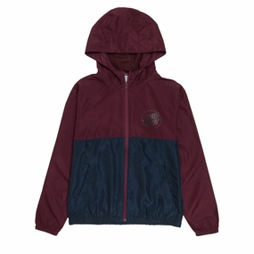 Safety Equipment Santa Cruz Youth Opus Dot Chest Hooded Windbreaker Jacket - Maroon/Classic Navy Caps
