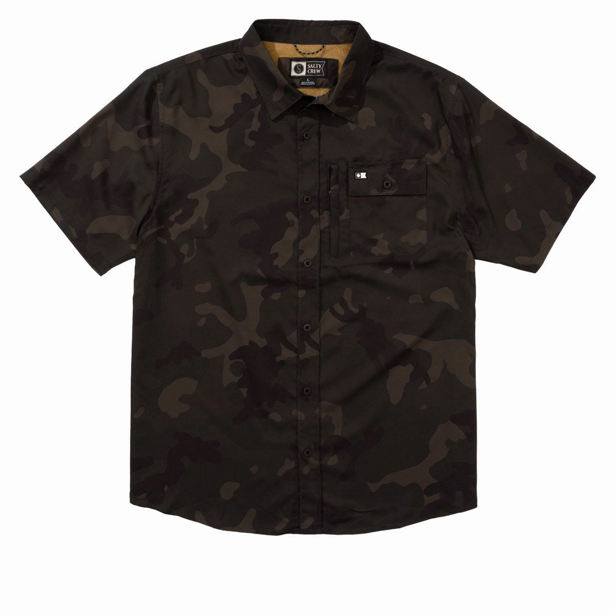 Salty Crew Flagship UV Button Up Shirt - Dark Camo Retro Fashion Comfortable Essentials