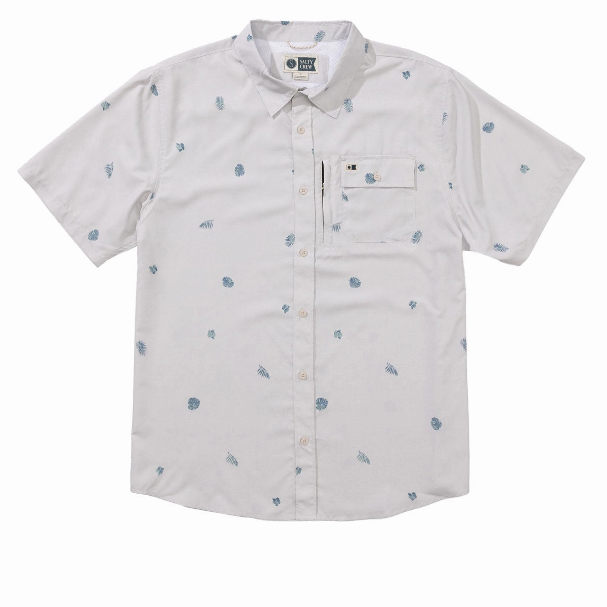 Salty Crew Flagship UV Button Up Shirt - Grey Everyday Wear Sustainable Materials