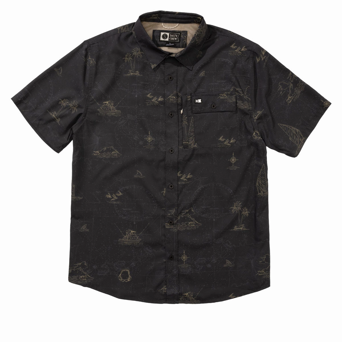 Salty Crew Helmsman UV Button Up Shirt - Phantom Merchandise Fashion Accessories