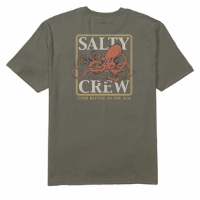 Salty Crew Ink Slinger Classic T-Shirt - Dusty Olive Snacks Beaded Accents
