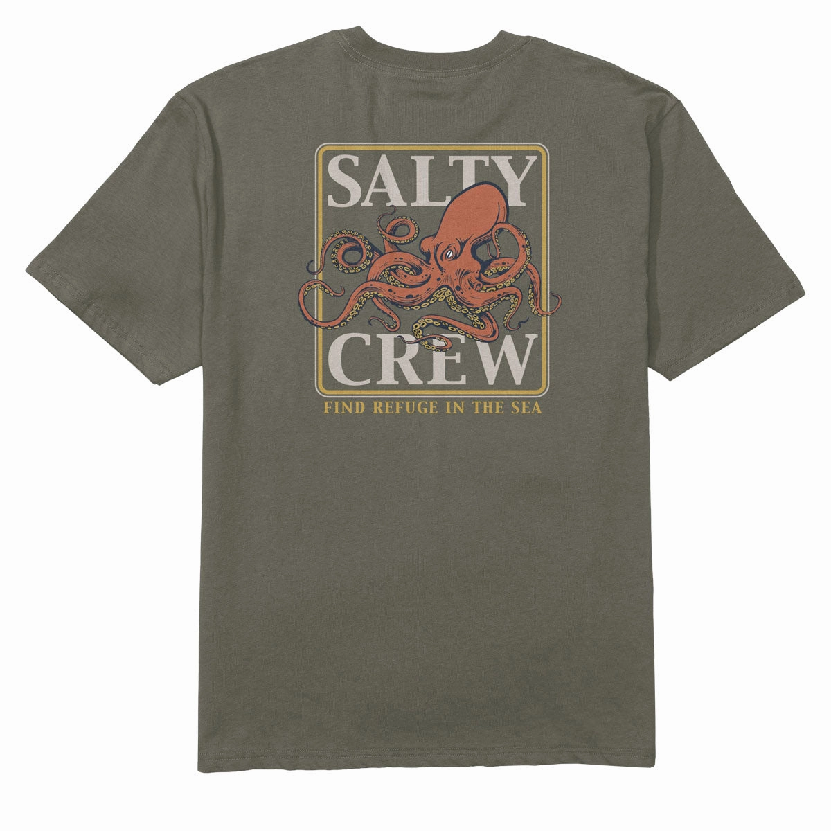 Salty Crew Ink Slinger Classic T-Shirt - Dusty Olive Snacks Beaded Accents