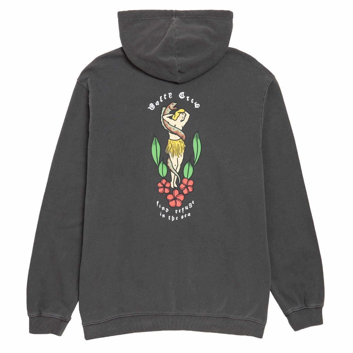 Salty Crew Old School Vintage Fleece Hoodie - Coal Meal Replacement Shakes Newspapers