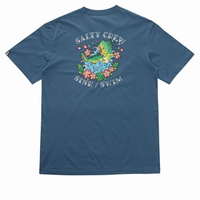 Salty Crew Old School Vintage T-Shirt - Slate Hair Extensions Printers