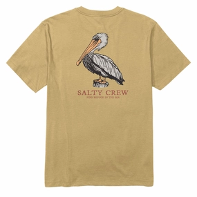 Salty Crew Perched T-Shirt - Mineral Yellow Posters School Supplies