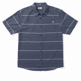 Salty Crew Skipper Tech Woven Shirt - Dark Lava Silk Fabric Nails