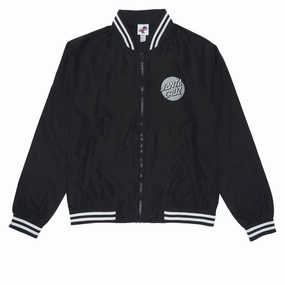 Santa Cruz Bond Bomber Jacket - Black/White Stripe Rib Collectible Cards Customizable