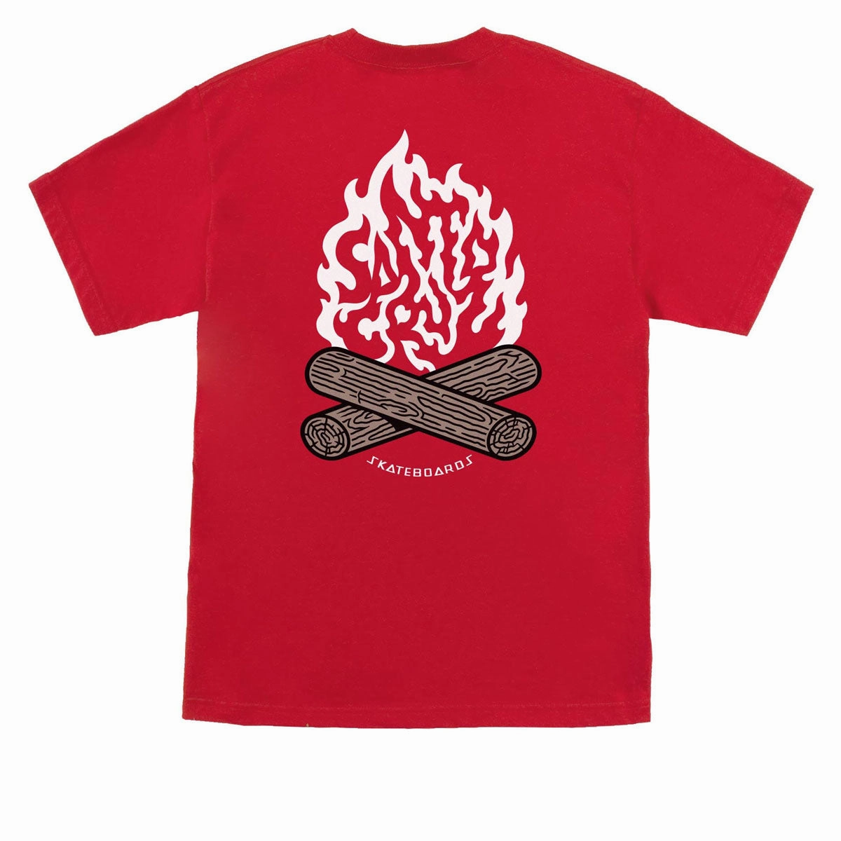 Santa Cruz Campfire T-Shirt - Cherry Red Aviation Plants