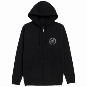 Santa Cruz Flame Ringed Dot Zip Hoodie - Black Vitamins Sports Balls