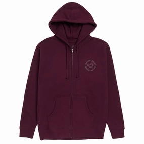 Santa Cruz Flame Ringed Dot Zip Hoodie - Maroon Stamps Action Figures