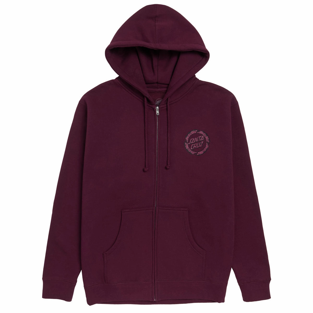 Santa Cruz Flame Ringed Dot Zip Hoodie - Maroon Stamps Action Figures