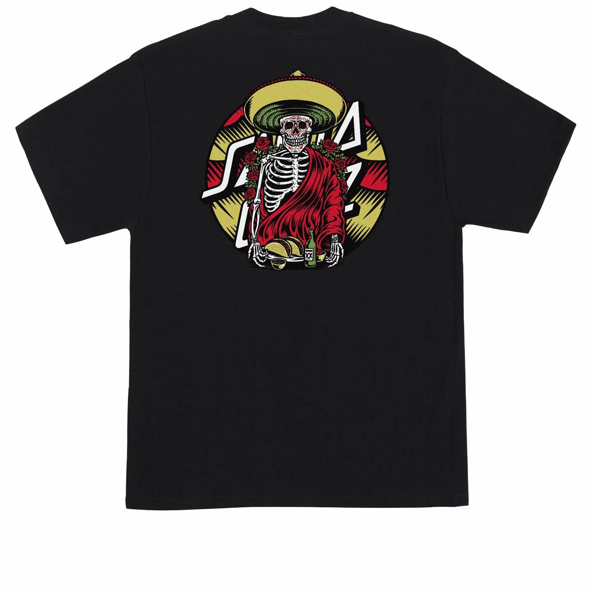 Santa Cruz Guzman Dining Dot T-Shirt - Black Vinyl Records GPS Devices