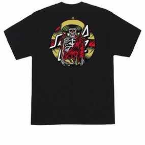 Santa Cruz Guzman Dining Dot T-Shirt - Black Vinyl Records GPS Devices