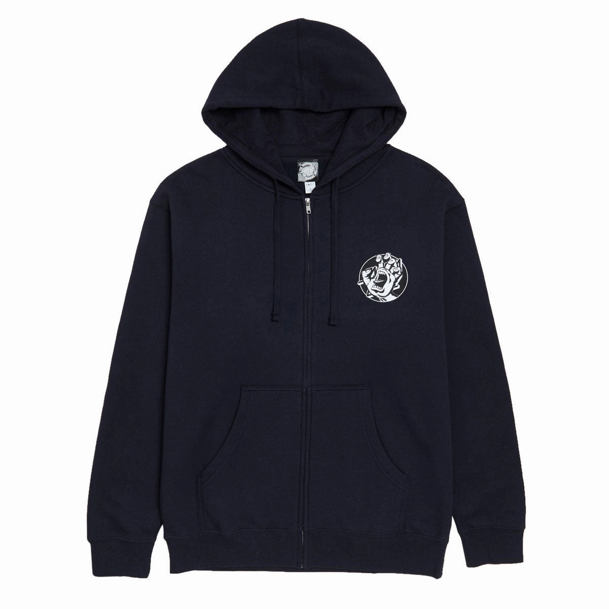 Santa Cruz Hand Dot Zip Up Hoodie - Navy Modern Fashion Scissors