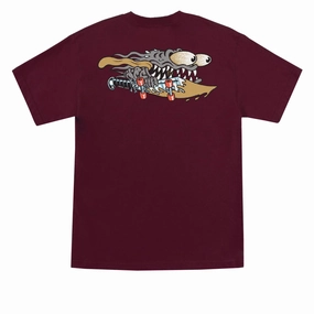 Santa Cruz Meek Slasher T-Shirt - Maroon/Grey Safety Gear Free Shipping