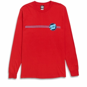Santa Cruz Other Dot Long Sleeve T-Shirt - Fuji Red/Black/Blue Vegetarian Party Wear
