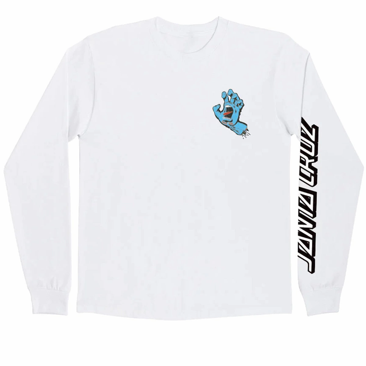 Santa Cruz Screaming Hand Long Sleeve T-Shirt - White Stickers Formal Wear