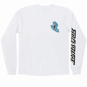 Santa Cruz Screaming Hand Long Sleeve T-Shirt - White Stickers Formal Wear
