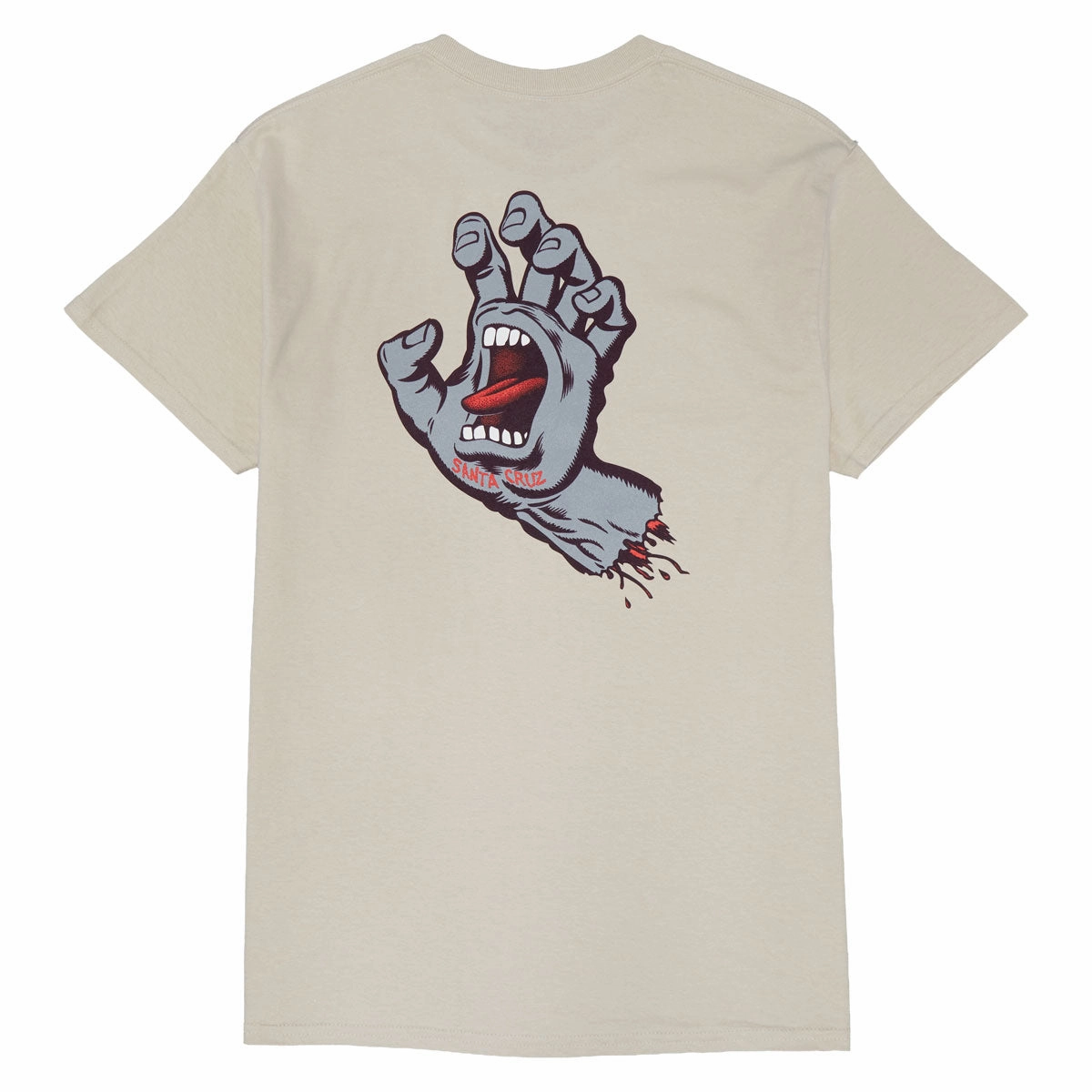 Santa Cruz Screaming Hand T-Shirt - Sand/Maroon/Grey Health Monitors Soap