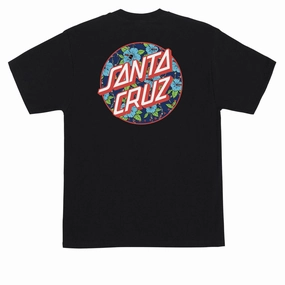 Santa Cruz Screaming Hibiscus Dot T-Shirt - Black Makeup Free Shipping
