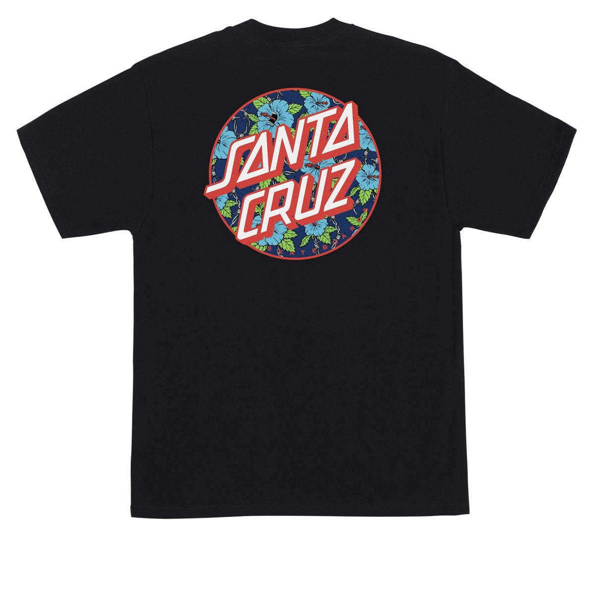 Santa Cruz Screaming Hibiscus Dot T-Shirt - Black Makeup Free Shipping